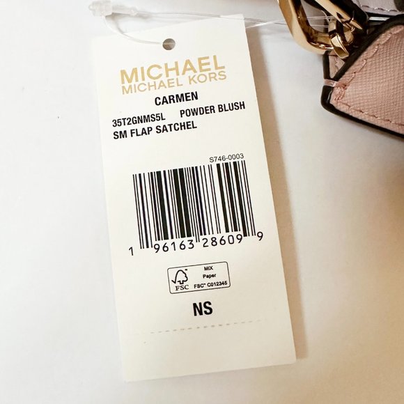 Michael Kors Carmen Small Flap Satchel Shoulder Bag + Card Case Wallet Set Pink - Picture 13 of 15